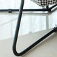 Industrial Arm Chair Houndstooth with Fabric Seat Cross Fixed Back Armchair