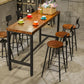 Metal Bar Table Rectangular Wood Top Bistro Pub Table with Trestle Base Clearhalo 'Bar Furniture' 'Bar Tables' 'bar_tables' 'furn' 'furn_bar_tables' 'Furniture' 'Kitchen & Dining Furniture' 1200x1200_e3363c86-61d6-4e42-b487-e56b1a1b1c3b