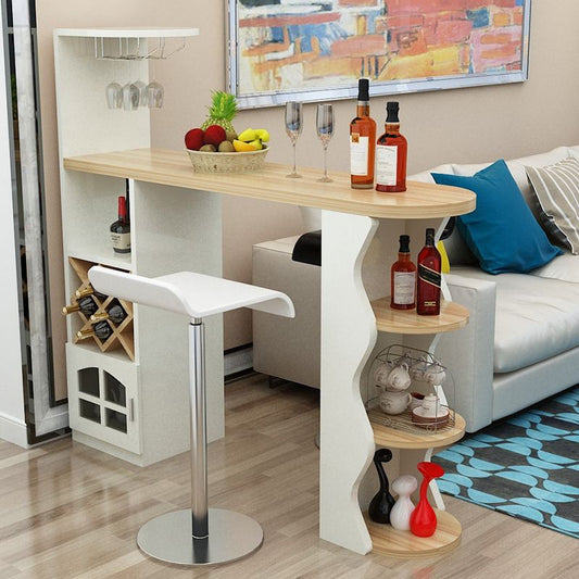 Contemporary Pub Table Specialty 41-inch Bar Table with Wine Rack