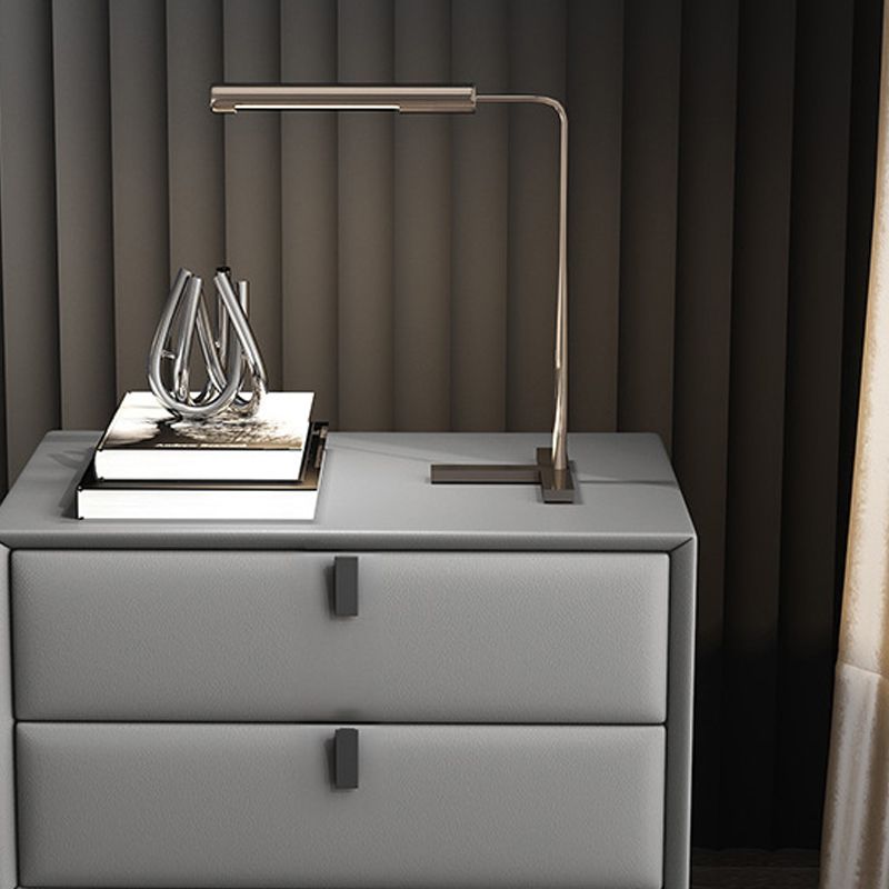 Cama de cuero de falsa mesita de noche de acento de 2 cavadores Noche para dormitorio