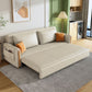 31" Wide Contemporary Futon Sofa Bed White Futon Sleeper Sofa with Storage