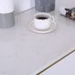 Mesa de bar rectangular Glam, mesa de pedestal doble de mármol sintético con almacenamiento