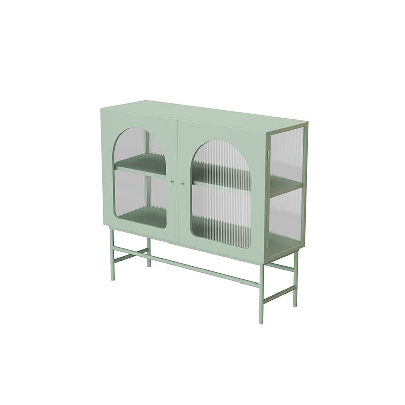 Kitchen Sideboard with Glass Doors Glam Dining Server with Metal Frame Clearhalo 'buffet_sideboard' 'Buffets & Sideboards' 'furn' 'furn_buffet_sideboard' 'Furniture' 'Kitchen & Dining Furniture' 1200x1200_e3387693-d6b8-4fba-8579-e1eeb80764c3