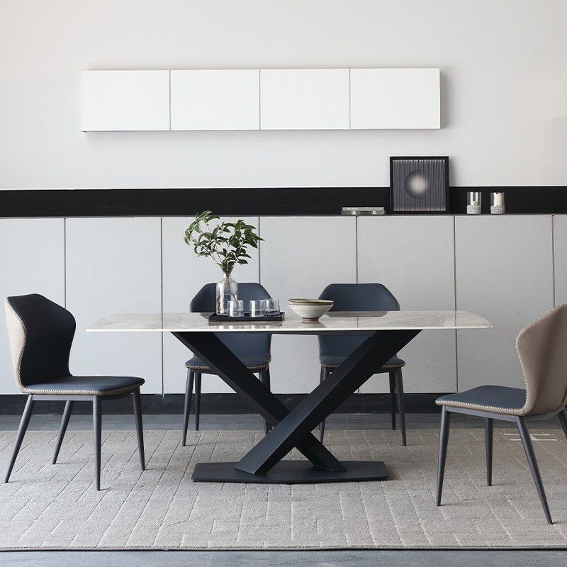 Ensemble Table et chaises de Style design pour la maison, Table à manger en pierre frittée 1/2/5/7 pièces