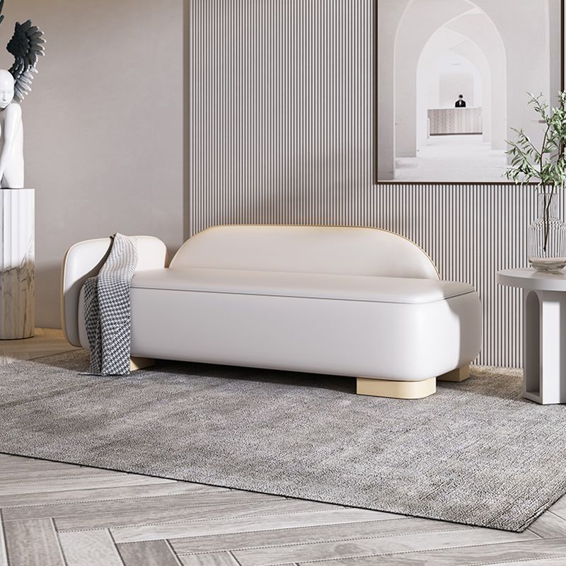 Modern Style Chaise Solid Color Lounge Chair with Genuine Leather
