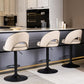 Tabourets de bar pivotants à hauteur réglable, style Glam, en simili cuir, avec base noire