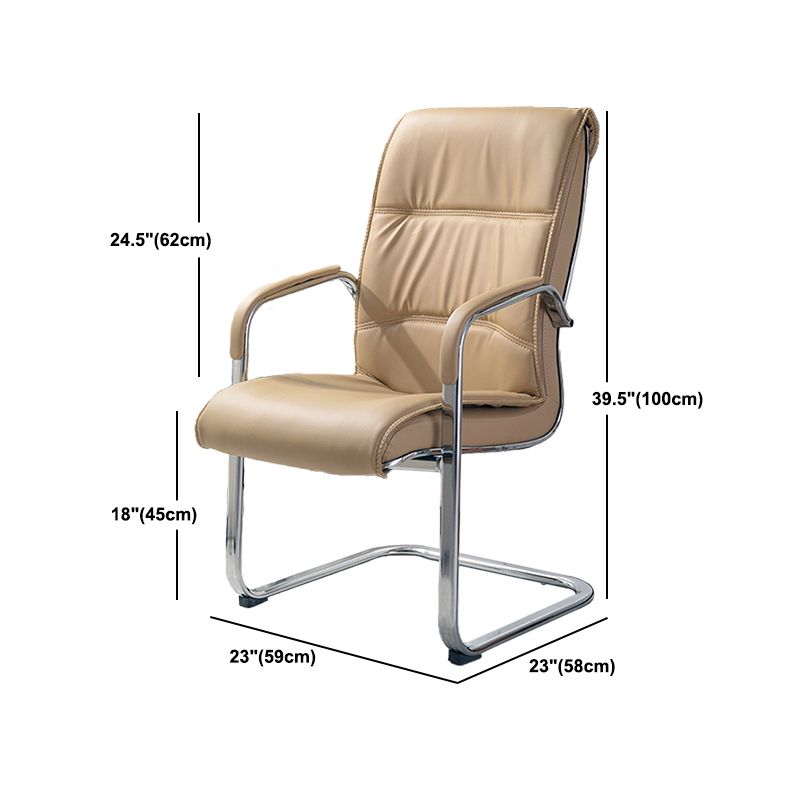Chaise de bureau moderne en cuir à dossier haut avec accoudoirs inclus, noir/marron