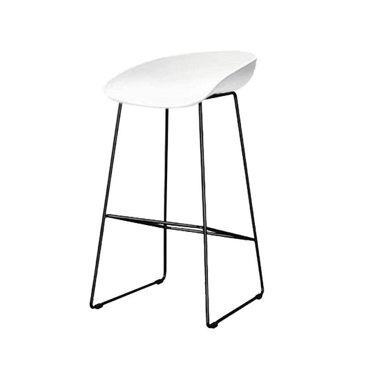 Plastic Barstool Industrial Armless Bar Stool with Metal Legs