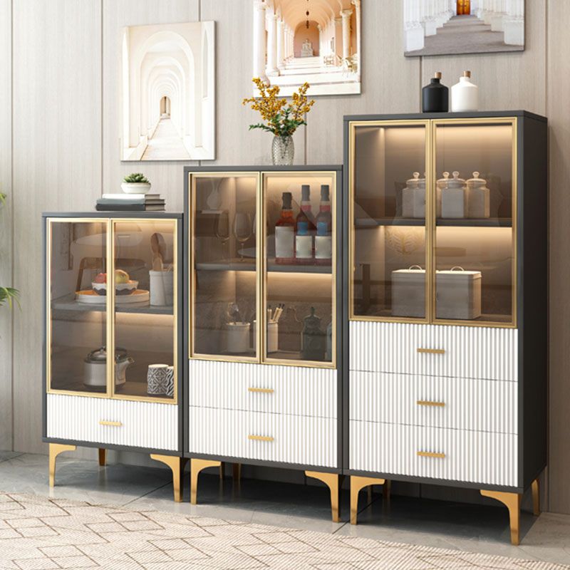 Panneau de la plate-forme du côté glamour Boucheron en bois avec porte et tiroir pour salle à manger