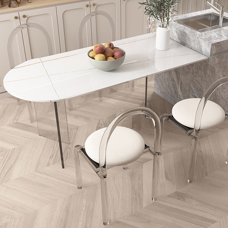 Mesa moderna de forma irregular, mesa de piedra sinterizada con pedestal doble