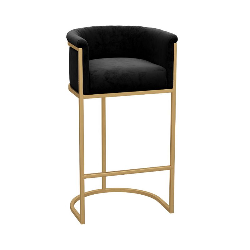 Glam Armrest Backrest Counter Stool Iron Milk Tea Shop Bar Stool with Cushion and Pedal Clearhalo 'Bar Furniture' 'Bar Stools' 'bar_stools' 'furn' 'furn_bar_stools' 'furniture_bar_stools' 'Kitchen & Dining Furniture' 'kitchen&dining_furn' 'kitchen' 'kitchen_furn' Furniture' 1200x1200_e341df64-72a1-4280-8e03-30c10ae62443
