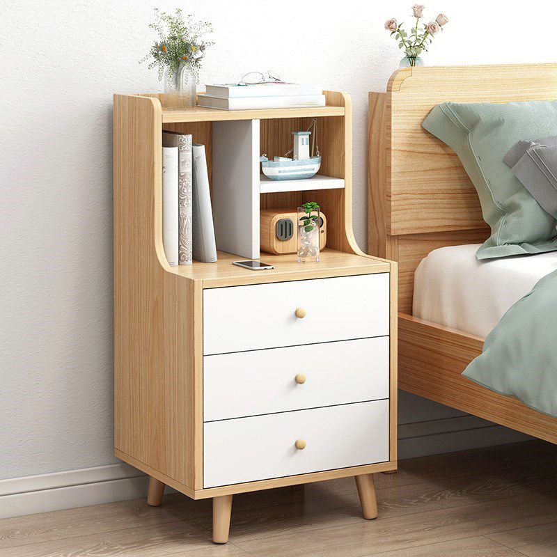 Open Storage Modern Night Table Drawer Storage Imitation Wood Nightstand Clearhalo 'Bedroom Furniture' 'furn' 'furn_night_stand' 'Furniture' 'night_stand' 'Nightstands' 1200x1200_e342741e-77cb-4b4c-bef9-4d89e94bc99a