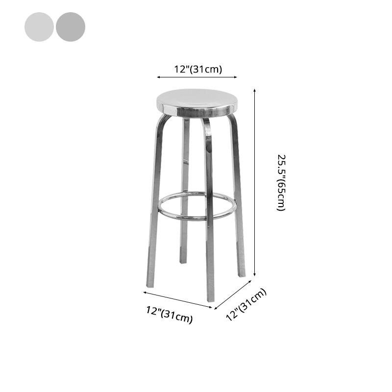 Glossy Backless Barstool Brushed Stainless Steel Industrial Indoor Tall Stool 1 Piece Clearhalo 'Bar Furniture' 'Bar Stools' 'bar_stools' 'furn' 'furn_bar_stools' 'furniture_bar_stools' 'Kitchen & Dining Furniture' 'kitchen&dining_furn' 'kitchen' 'kitchen_furn' Furniture' 1200x1200_e34318b9-448b-49e6-a8dd-6bbb50a849ca