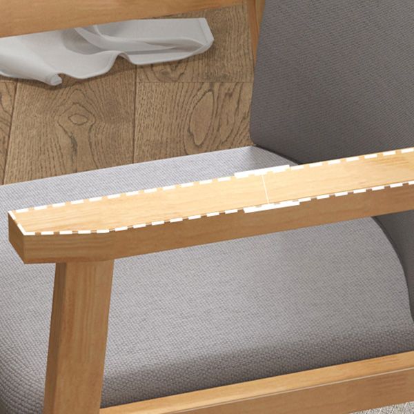 Contemporary Style Linen Dining Arm Chair Upholstered Single Solid Back Chair Clearhalo ' kitchen&dining_furn' 'Dining Chairs' 'Dining Tables & Seating' 'dining_chair' 'furn' 'furn_dining_chair' 'Furniture' 'furniture_dining_chair' 'Kitchen & Dining Furniture' 'kitchen' 1200x1200_e34352ac-bc65-4427-ab0d-6b8db72ca047