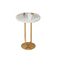 21.65" Tall Pedestal Side Table Modern Style Round Stone Top End Table