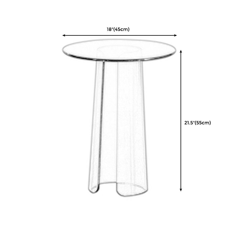 Contemporary Round Side End Table, Clear Pedestal End Table for Living Room Clearhalo 'Coffee & Accent Tables' 'End & Side Tables' 'end_side_table' 'end_side_tables' 'furn' 'furn_end_side_tables' 'Furniture' 'furniture_end_side_table' 'Living Room Furniture' 1200x1200_e3470867-17fa-409a-bdef-699ce3455e88