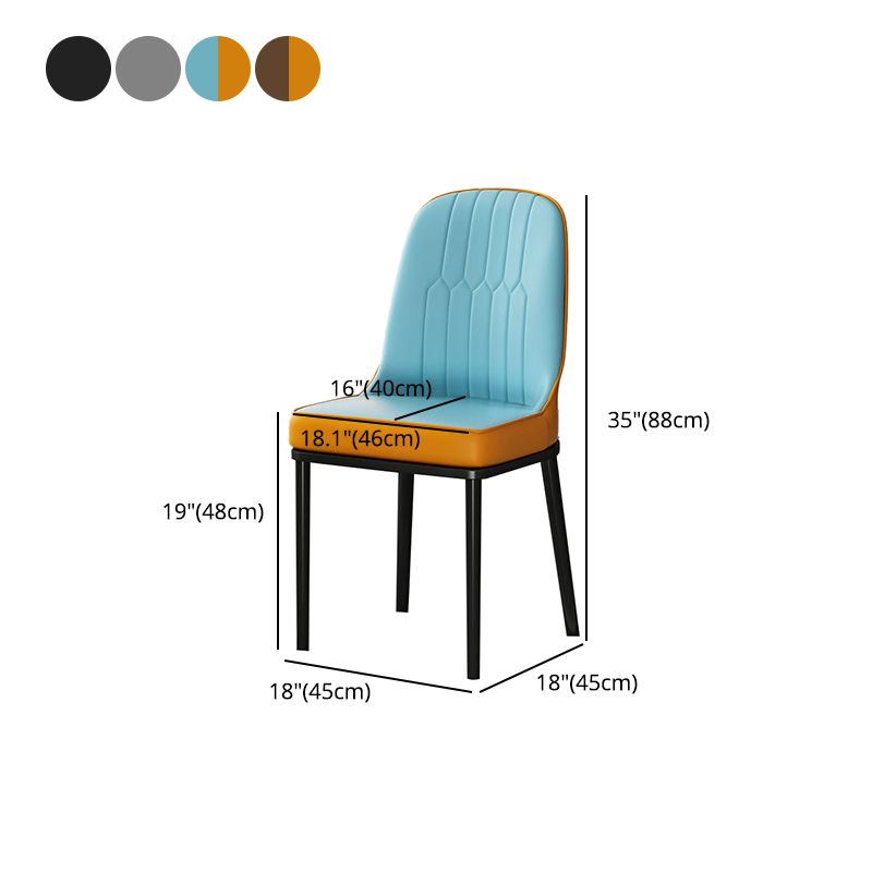 Scandinavian Upholstered Side Chair Armless Solid Back Chairs Clearhalo 'Dining Chairs' 'Dining Tables & Seating' 'dining_chair' 'Furniture' 'furniture_dining_chair' 'Kitchen & Dining Furniture' 1200x1200_e348d441-6c9d-42dd-89a8-d28d3b34f7b4