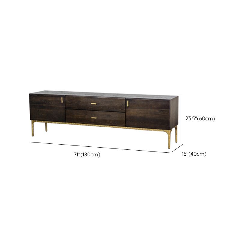 Glam Brown Media Console Wood TV Console with Metal Legs for Living Room Clearhalo 'furn' 'furn_tv_stands_entertainment_centers' 'Furniture' 'Living Room Furniture' 'TV Stands & Entertainment Centers' 'TV Stands & Media Storage Furniture' 'tv_stands_entertainment_centers' 1200x1200_e34911ac-c92a-4547-a521-305d0187905b