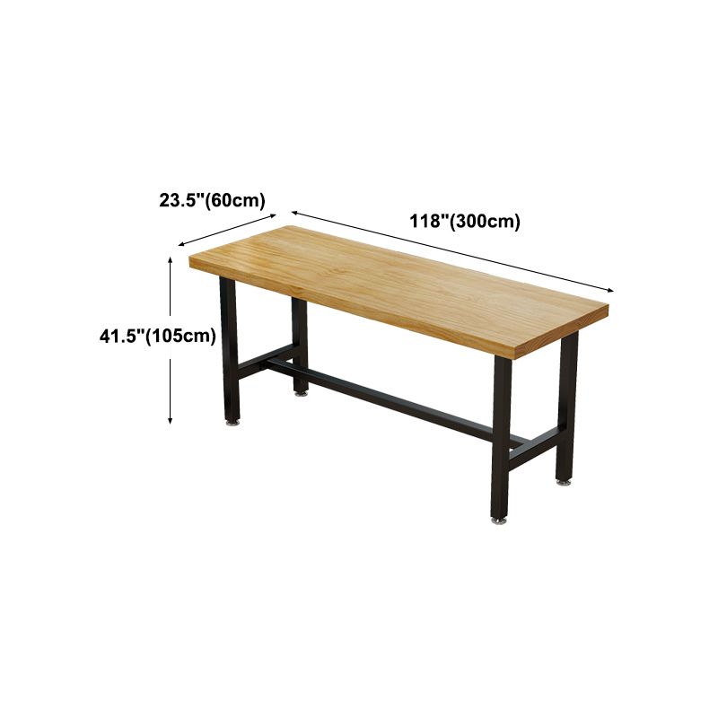Cafe Modern Solid Wood Bistro Table Rectangle Footrest Trestle Pub Bar Table Clearhalo 'Bar Furniture' 'Bar Tables' 'bar_tables' 'furn' 'furn_bar_tables' 'Furniture' 'furniture_bar_tables' 'Kitchen & Dining Furniture' 'kitchen&dining_furn' 'kitchen' 1200x1200_e34972c8-ea27-44e5-9a57-06216926d1ee