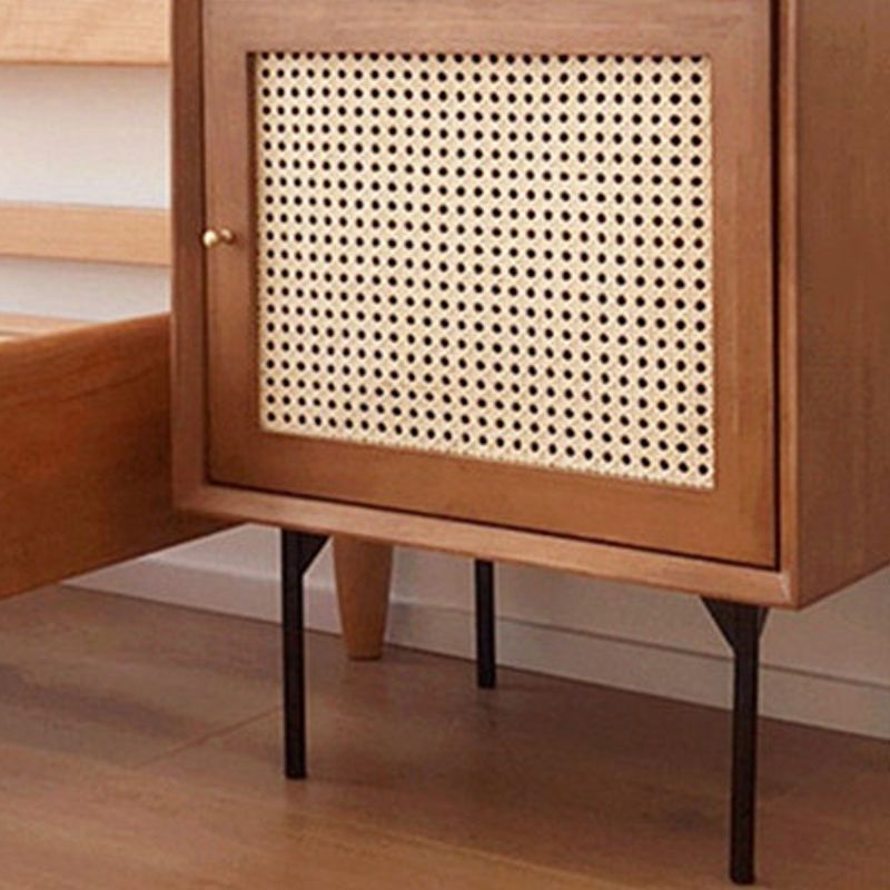 15.75" Tall Rattan Bedside Cabinet Solid Wood Nightstand with 1 Door Clearhalo 'Bedroom Furniture' 'furn' 'furn_night_stand' 'Furniture' 'night_stand' 'Nightstands' 1200x1200_e34a579a-86fe-4b40-9a3f-57dd0910b5d8