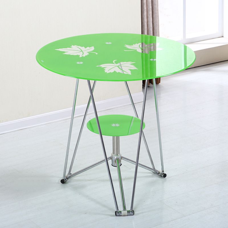 Contemporary Round Dining Room Table Tempered Glass Table with Pedestal Table Clearhalo ' dining_table' 'Dining Tables & Seating' 'Dining Tables' 'furn' 'furn_dining_table' 'Furniture' 'furniture_dining_table' 'Kitchen & Dining Furniture' 'kitchen&dining_furn' 'kitchen' 'kitchen_dining_table' 1200x1200_e34ae1ee-b8eb-4416-bc93-13928b53db89