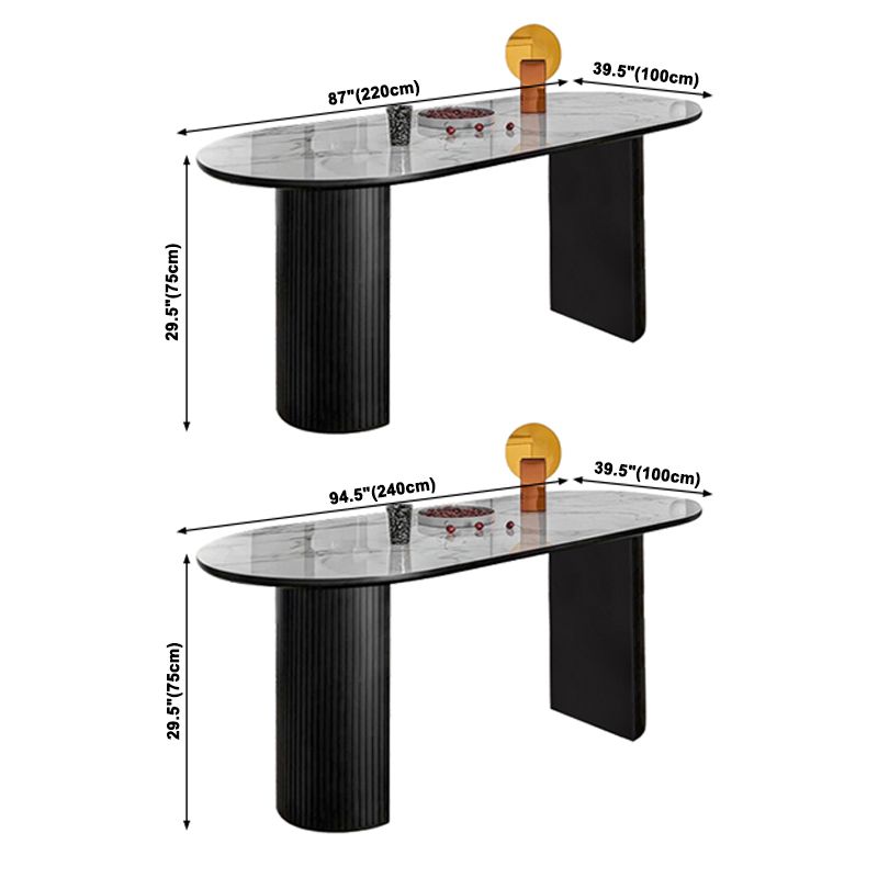 Marble Dining Table Contemporary Style Dining Site Table with Double Pedestal Clearhalo ' dining_table' 'Dining Tables & Seating' 'Dining Tables' 'furn' 'furn_dining_table' 'Furniture' 'furniture_dining_table' 'Kitchen & Dining Furniture' 'kitchen&dining_furn' 'kitchen' 'kitchen_dining_table' 1200x1200_e34cae18-de40-42ee-8d04-89305571edcd