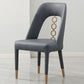 フェイクレザーホームダイニングチェアオープンバックダイニングサイドチェアグレーのサイドチェア