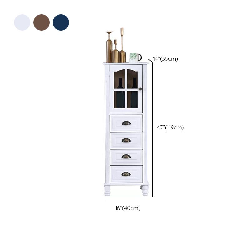 Armoire d'accent moderne du milieu du siècle avec porte en verre et pattes en bois massif