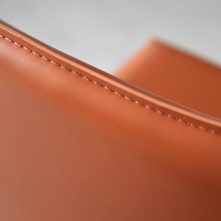 Contemporary Leather Dining Chair Wingback Side Chair in Matte Finish for Kitchen