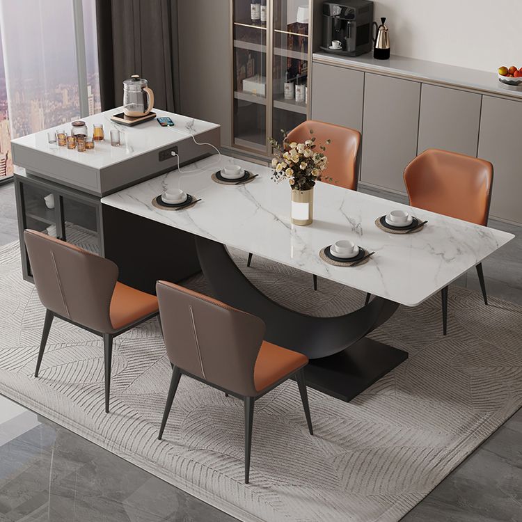 Rectangle Dining Room Table Contemporary Dinner Room Kitchen Table Clearhalo 'Dining Tables & Seating' 'Dining Tables' 'dining_table' 'furn' 'furn_dining_table' 'Furniture' 'Kitchen & Dining Furniture' 1200x1200_e34f59a3-d8ca-4497-9256-6d8ee08731be