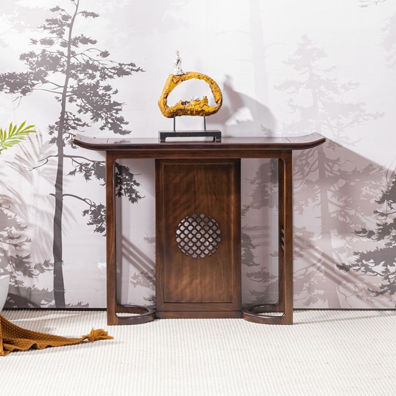 Rectangle Shape Contemporary Console Table Walnut Brown Wooden Console Sofa Table