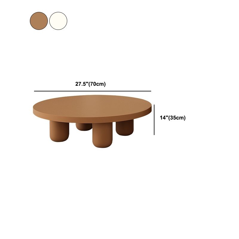 Skandinavischer runder Couchtisch aus Holz mit 4 Beinen / Sockel-Cocktailtisch
