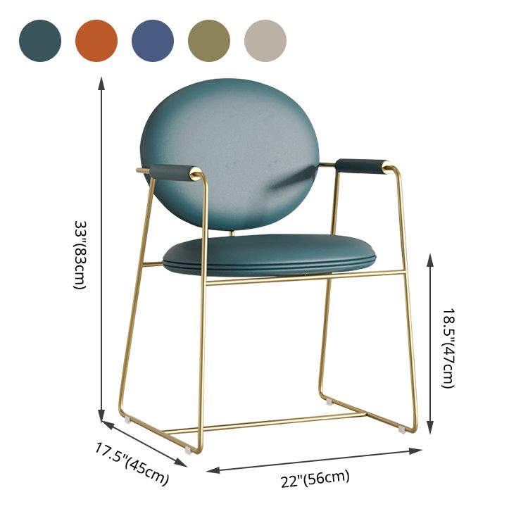 Glam Style Dining Side Chair Open Back Luxury Upholstered Dining Single Chair Clearhalo ' kitchen&dining_furn' 'Dining Chairs' 'Dining Tables & Seating' 'dining_chair' 'furn' 'furn_dining_chair' 'Furniture' 'furniture_dining_chair' 'Kitchen & Dining Furniture' 'kitchen' 1200x1200_e352b82a-1d33-4bb8-b4cc-e5e6ef74db08