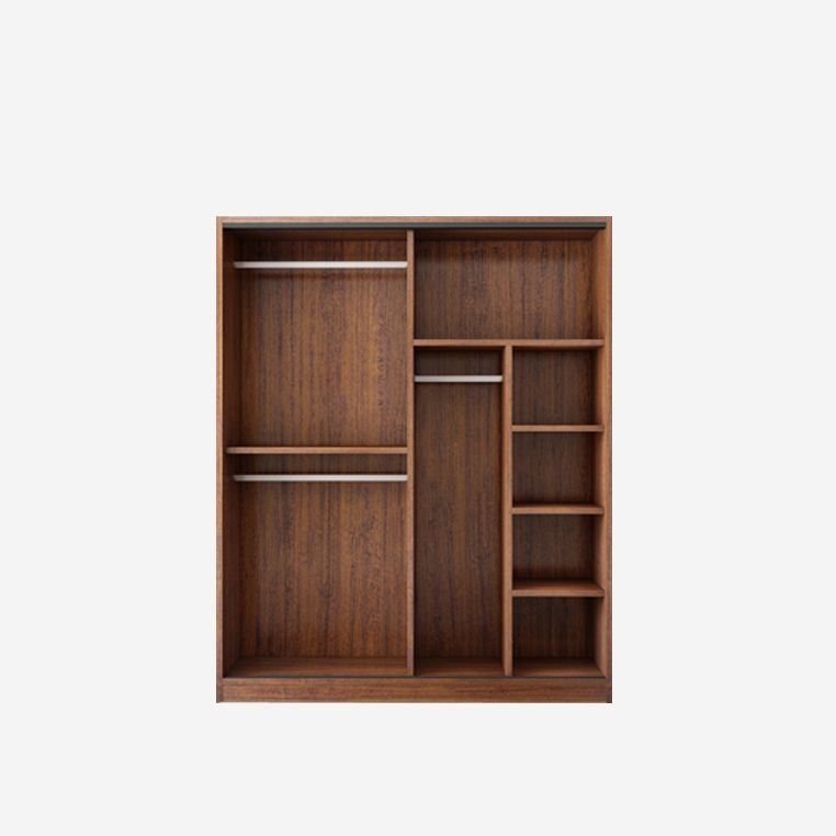 Solid Wood Frame Wardrobe Freestanding Wardrobe with Sliding Doors
