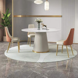 Contemporary Sintered Stone Table Round Table Set 1/3/4/5/6/7 Pieces Dining Set Clearhalo 'Dining Room Sets' 'Dining Tables & Seating' 'dining_room_set' 'furn' 'furn_dining_room_set' 'Furniture' 'Kitchen & Dining Furniture' 1200x1200_e3549c72-0d44-4e97-9884-1e4de462f19b