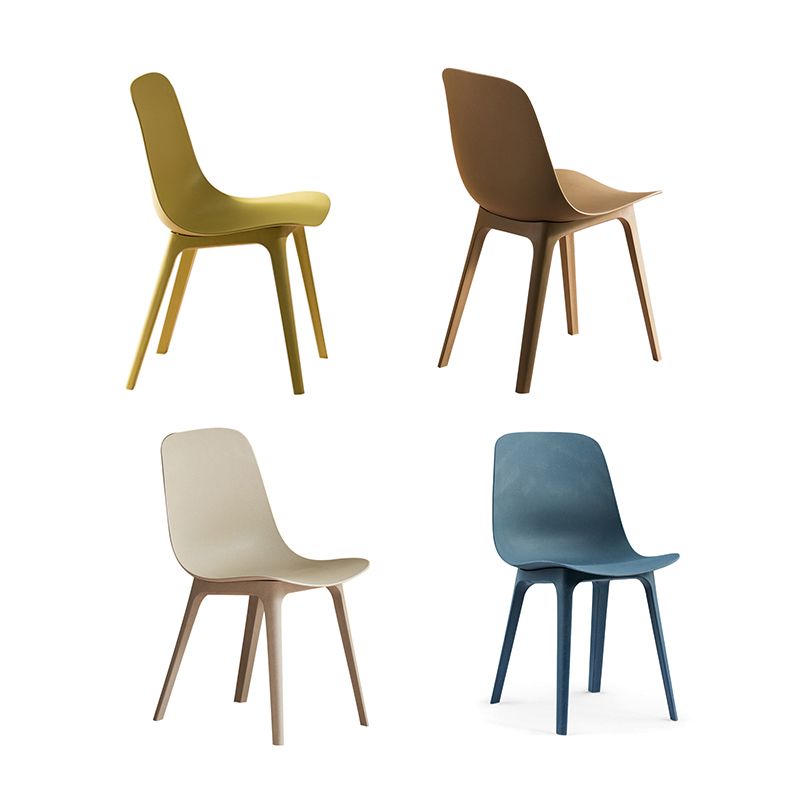 Contemporary Style Plastic Dining Armless Chair Solid Back Chair for Kitchen Clearhalo ' kitchen&dining_furn' 'Dining Chairs' 'Dining Tables & Seating' 'dining_chair' 'furn' 'furn_dining_chair' 'Furniture' 'furniture_dining_chair' 'Kitchen & Dining Furniture' 'kitchen' 1200x1200_e3551350-8313-430d-aff1-bfaac44a8a83