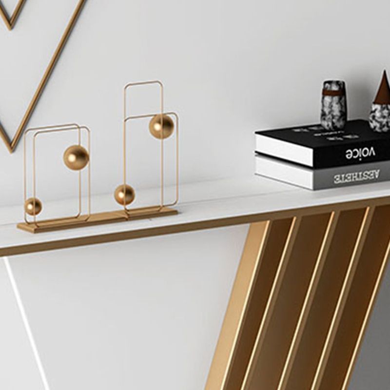 Glam Marble Console Table 12" W Stain Resistant Accent Table for Hall Clearhalo 'Console Tables' 'console_tables' 'Entry & Mudroom Furniture' 'furn' 'furn_console_tables' 'Furniture' 1200x1200_e3562b3f-5f14-4384-90e0-3a5e519bca8a