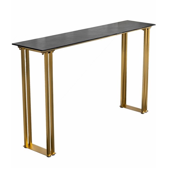 Bartisch aus gesintertem Stein, moderner Esstisch, Bartisch mit Gold- und Metallbasis