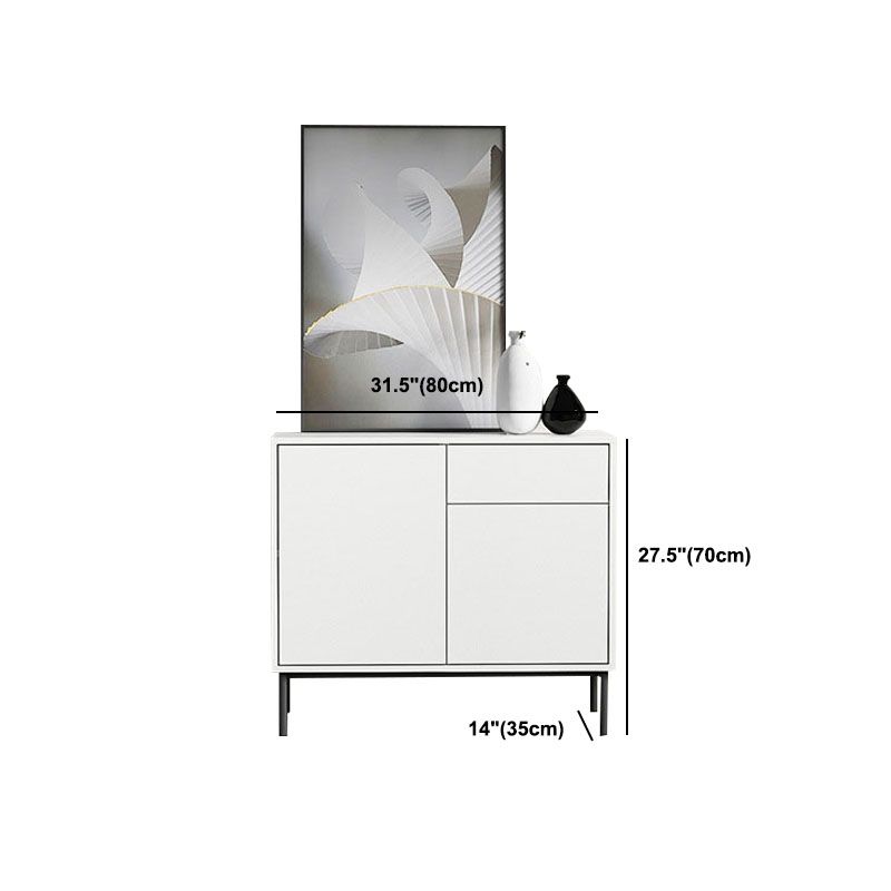 Server di legno ingegnerizzato bianco server contemporaneo con cassetti e porte