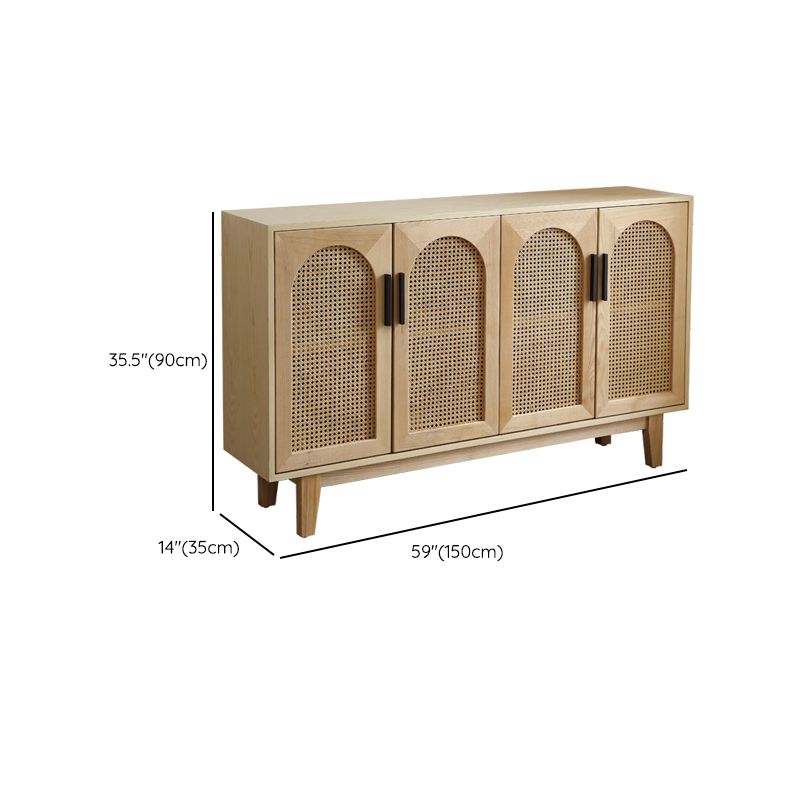 Wicker Rattan Accent Cabinet Solid Wood Storage Cabinet with Doors Clearhalo 'Cabinets & Chests' 'cabinets_chests' 'furn' 'furn_cabinets_chests' 'Furniture' 'Living Room Furniture' 1200x1200_e357db44-92cc-4ad1-99f9-4e6b8812da8d