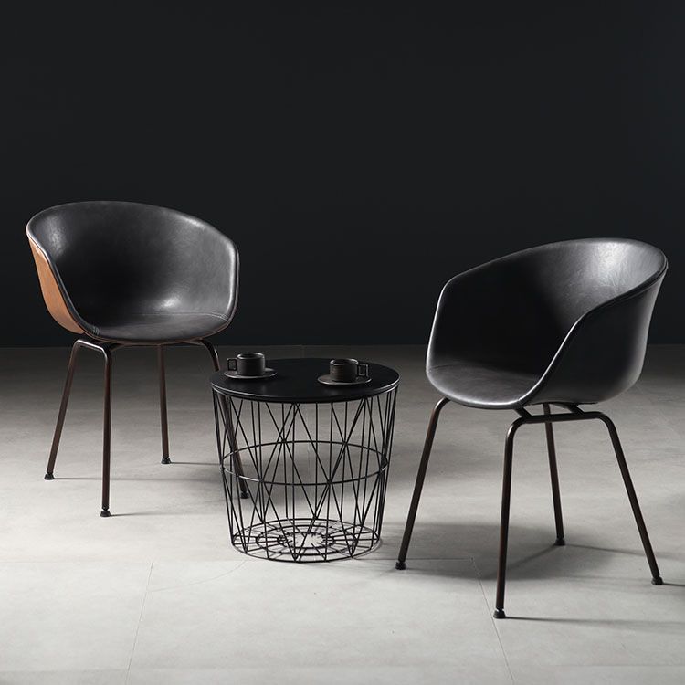 Contemporary Style Leather Dining Chairs Solid Back Armless Dining Chairs Clearhalo ' kitchen&dining_furn' 'Dining Chairs' 'Dining Tables & Seating' 'dining_chair' 'furn' 'furn_dining_chair' 'Furniture' 'furniture_dining_chair' 'Kitchen & Dining Furniture' 'kitchen' 1200x1200_e3580070-1b13-44af-9a42-76726a2e9b6b