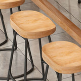 Modern Bar Table Set 1/6/11 Pieces Solid Wood Counter Table with Backless Stools