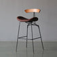Industrial Style Counter Stool Faux Leather Counter-height Stool for Indoor