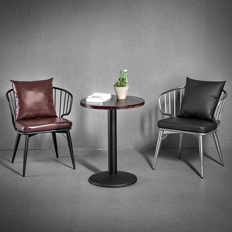 Solid Wood Dinette Set 1/2/3 Pcs Industrial Style Dining Set with Round Table