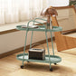 Tray Top Double Tier End Table Oval End Slide Table with Storage