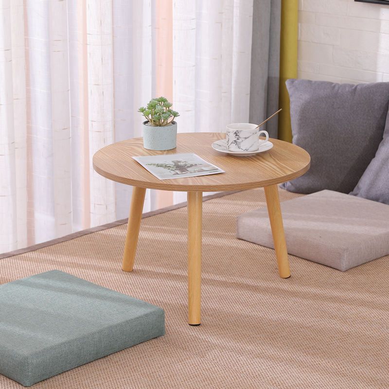 Mesa moderna de 3 piernas Mesa de madera maciza redonda de madera maciza para sala de estar