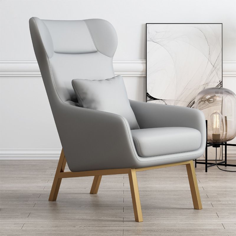 Chaise en cuir fausse25,5 "L x37,4" W x 37,7 "H Armes incluses pour chambre à coucher