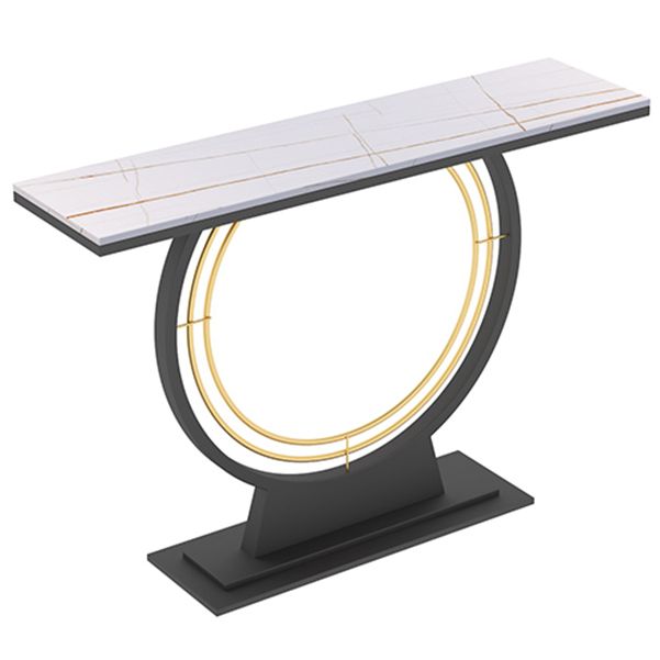 Tabella della console di pietra 31.49 "Tabella del rettangolo di rettangolo ad alta resistenza graffiata