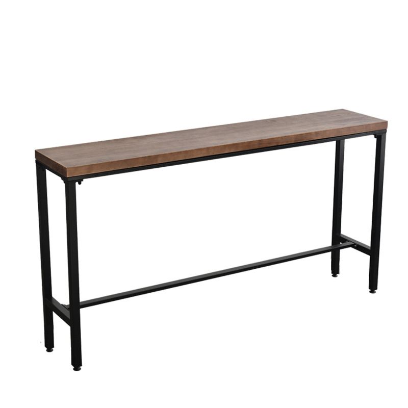 Solid Wood Top Bar Counter Industrial Rectangle Bar Counter with Trestle Base Clearhalo 'Bar Furniture' 'Bar Tables' 'bar_tables' 'furn' 'furn_bar_tables' 'Furniture' 'furniture_bar_tables' 'Kitchen & Dining Furniture' 1200x1200_e35e45bb-71c1-402c-bb2f-93ec3be82381