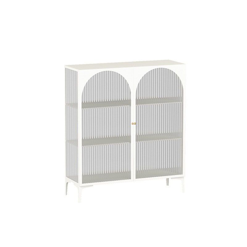 Puertas de vidrio de estilo glamero Credenza de metal para uso de la cocina